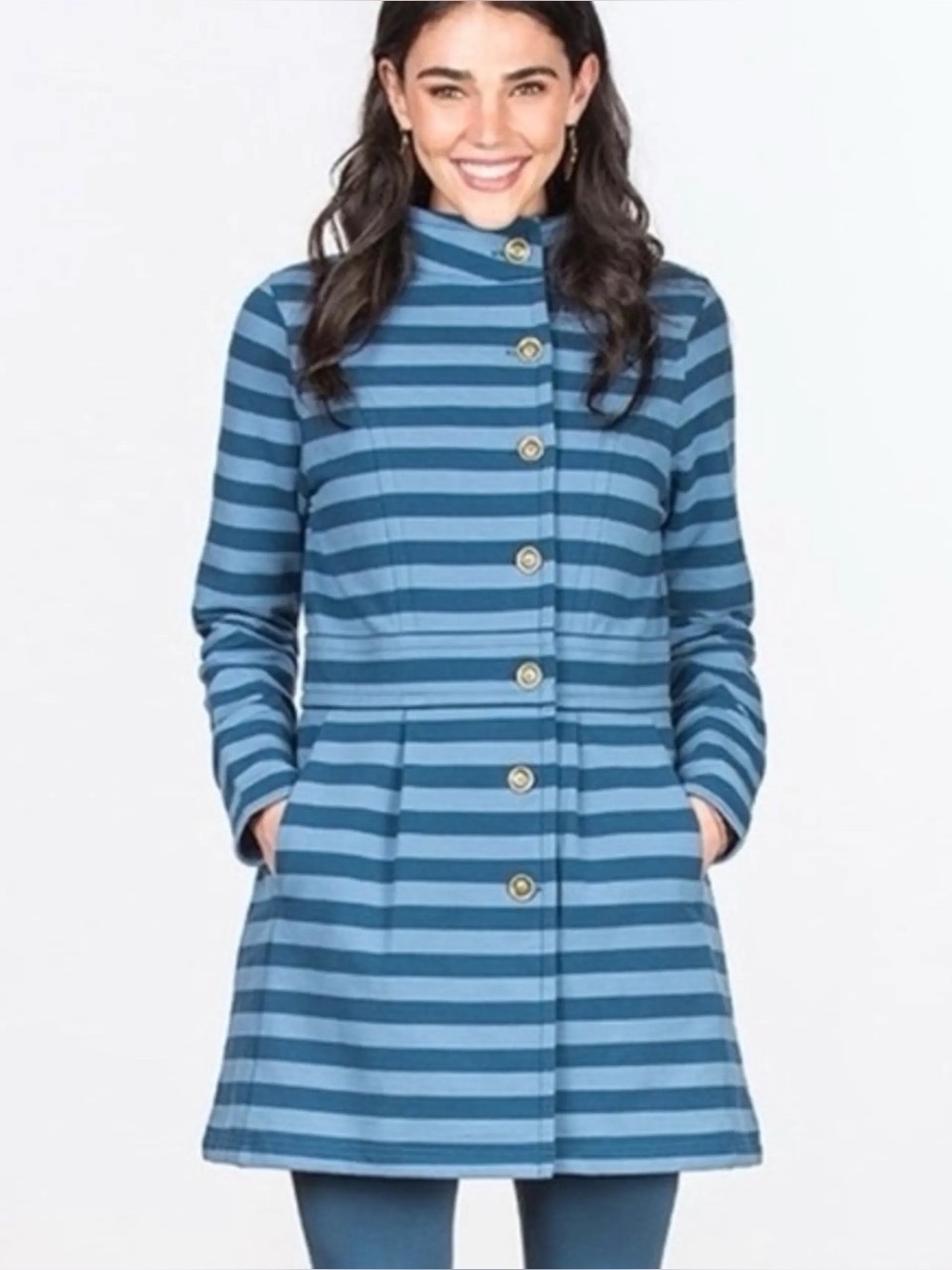 💙 Matilda Jane Blue Striped Peacoat | Size Medium 💙
